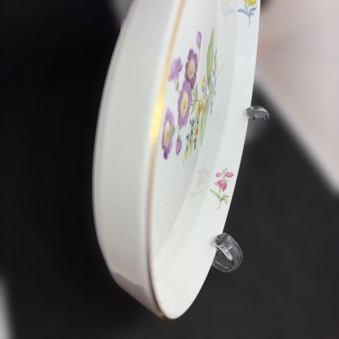 マイセン　オーバル小花柄金縁　小皿　　飾り皿