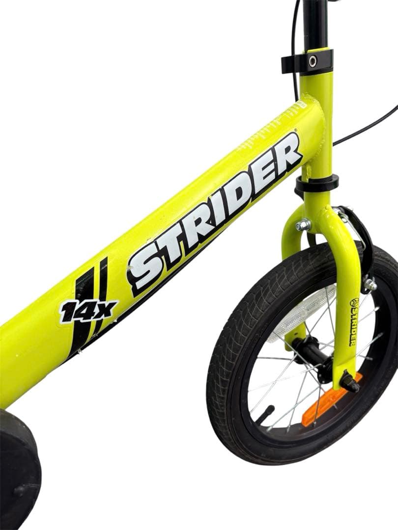 【美品】STRIDER 14X バイク ライムイエロー 14インチ　幼児用自転車