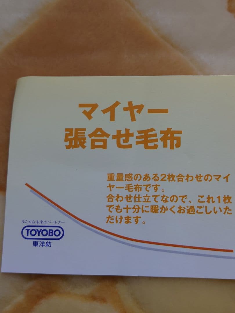 東洋紡　毛布　マイヤー毛布　2枚合わせ　衿付き　ミンク調