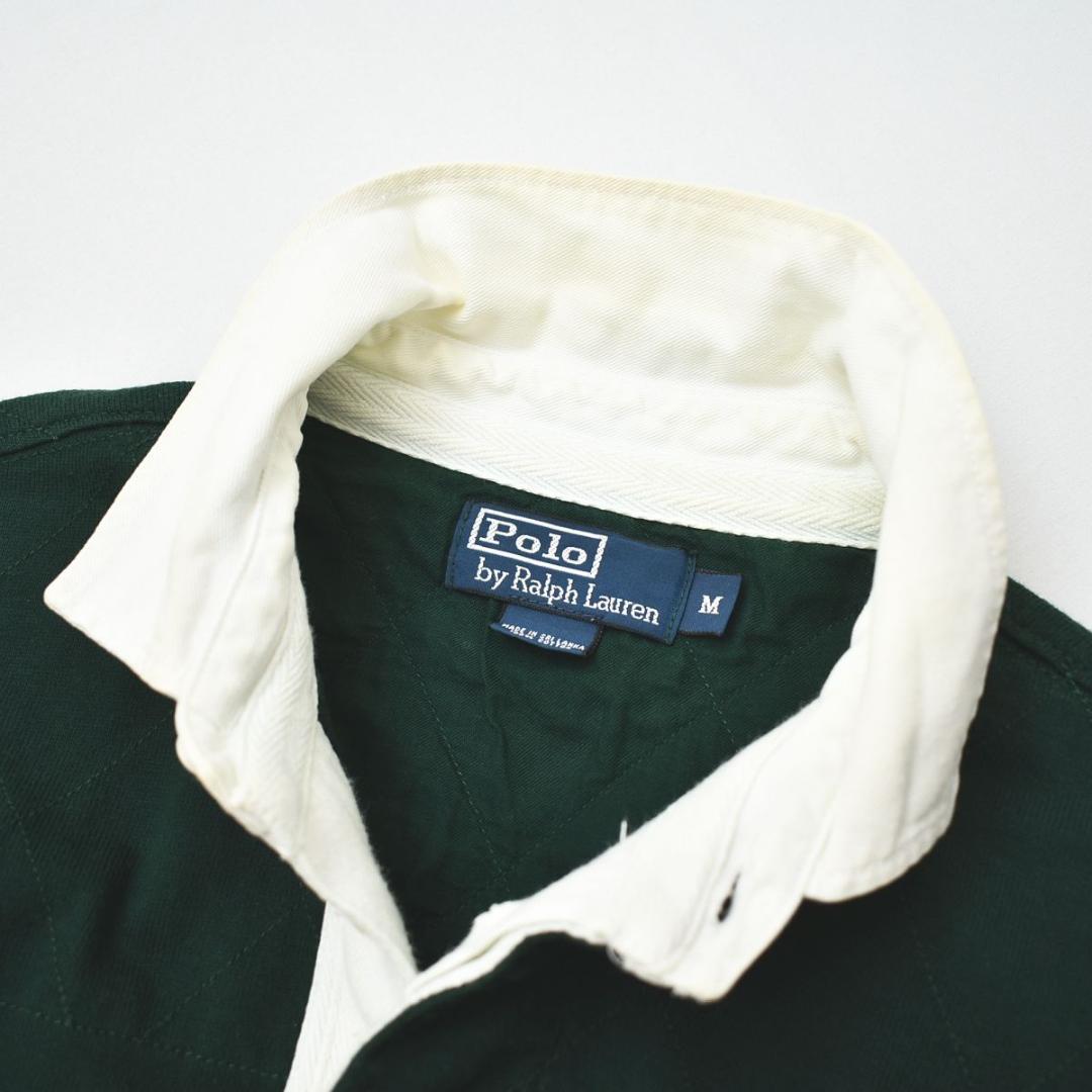 ✴︎かぶ✴︎ 　90s Polo ラルフローレン 長袖 ラガーシャツ M 緑