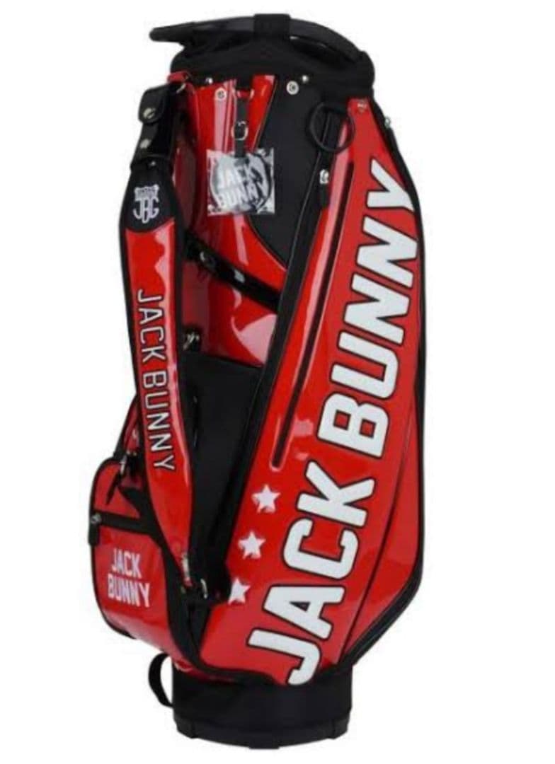 【新品】ジャックバニー　キャディバッグ エナメル レッド 希少モデル