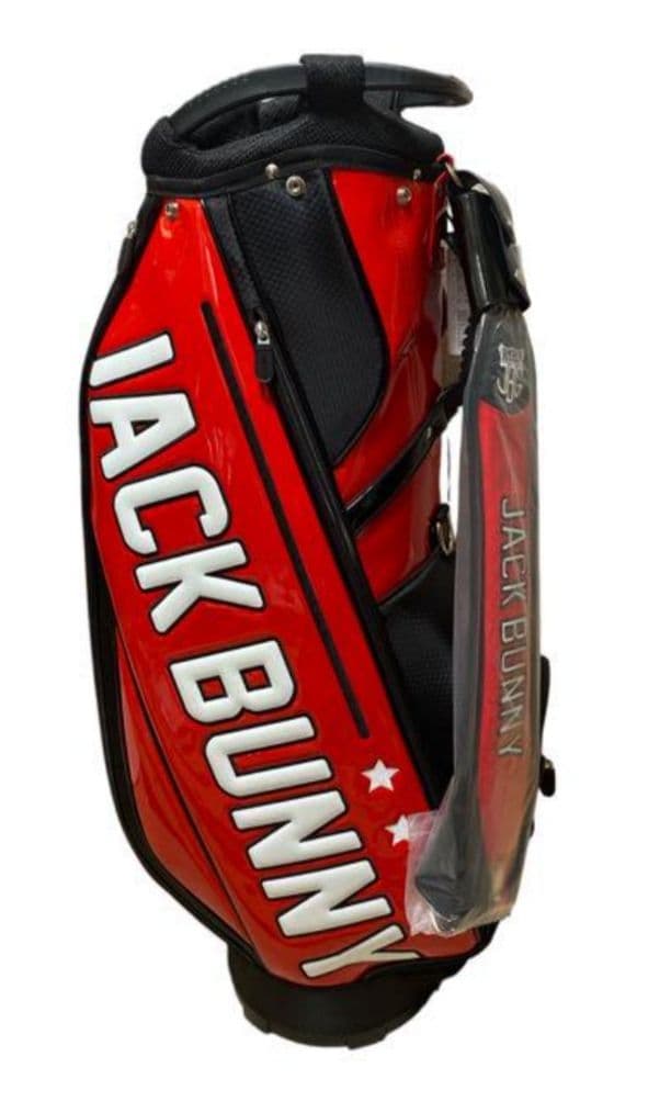 【新品】ジャックバニー　キャディバッグ エナメル レッド 希少モデル