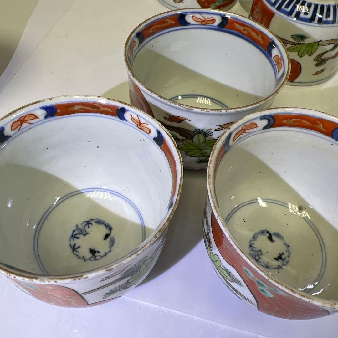 古伊万里　赤絵　猪口 20客　トヒコカ　東さ8-0304③
