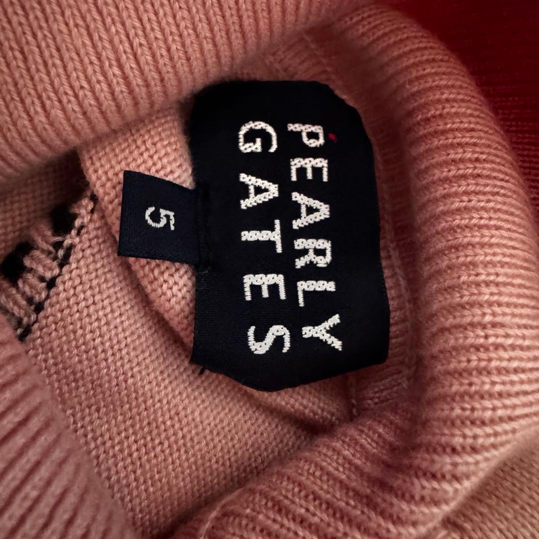 PEARLY GATES パーリーゲイツ ロゴ タートルネックニット ピンク 5