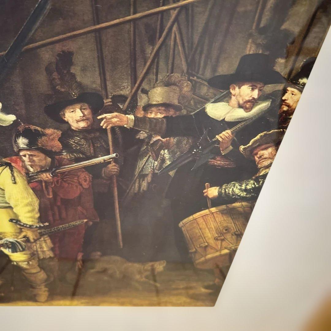 レンブラント 夜警 立体複製名画 絵画 額付き インテリア アート