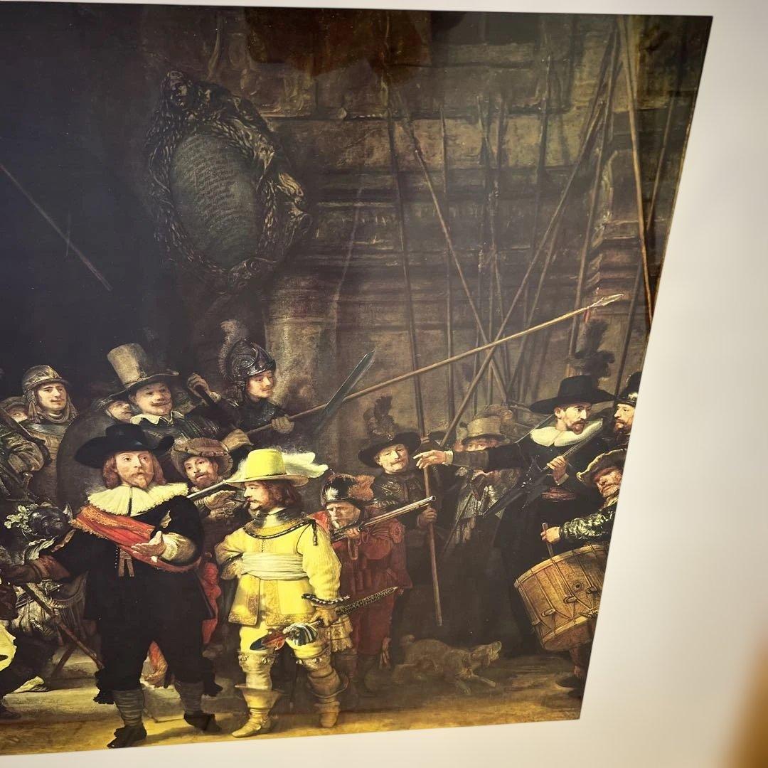 レンブラント 夜警 立体複製名画 絵画 額付き インテリア アート