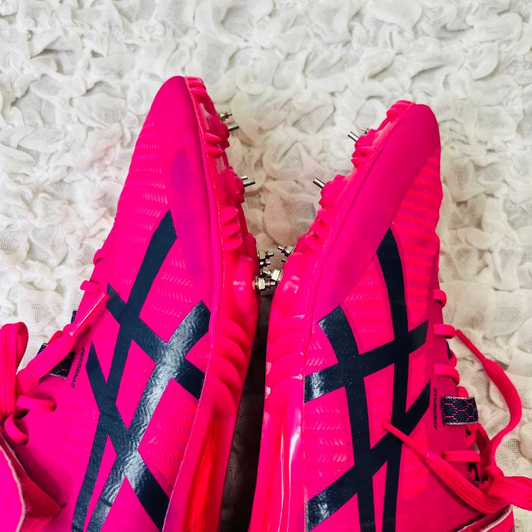 アシックスASICS陸上スパイク 28㎝ピンク蛍光 短距離ハイパースプリント軽量