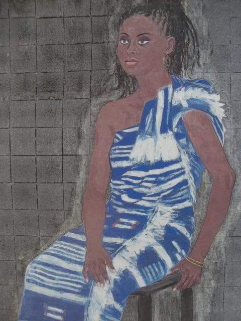 三輪良平、【アフリカの女】、新品高級額 額装付、日本画 希少画集画