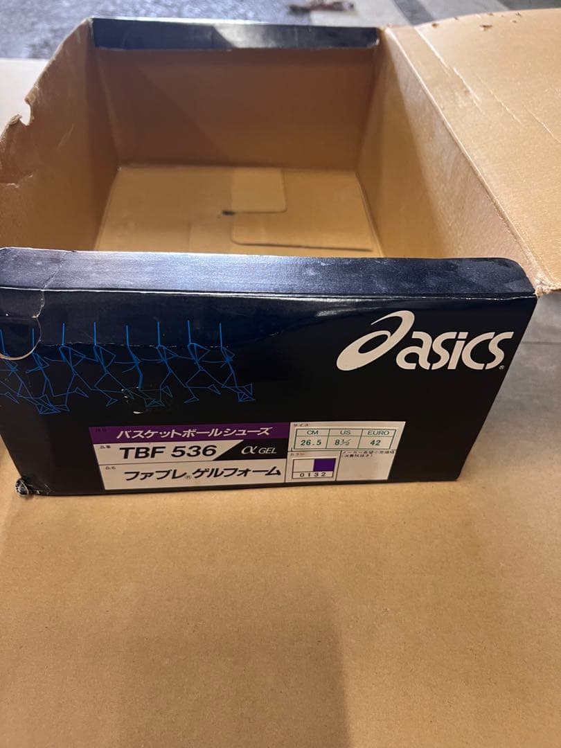 asics シューズ ホワイト/パープル　ファブレ　ゲルフォーム