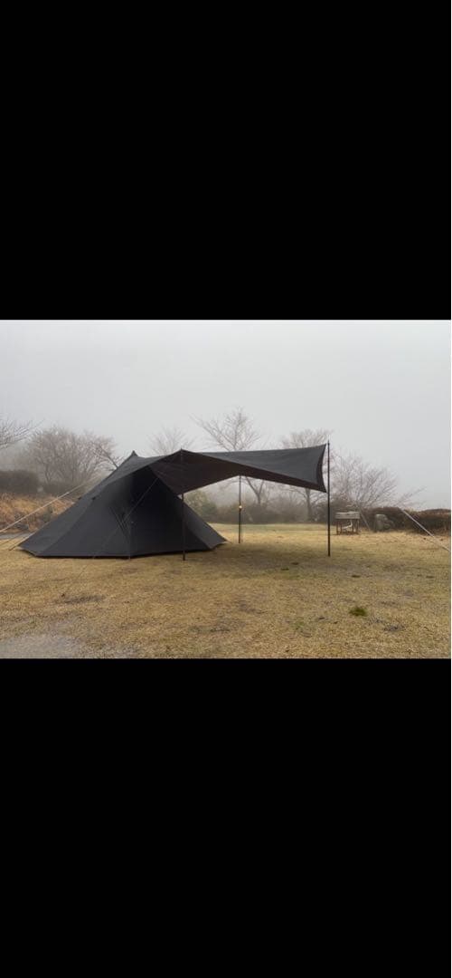 Unafreely ワンポールテント グレー　シルナイロン