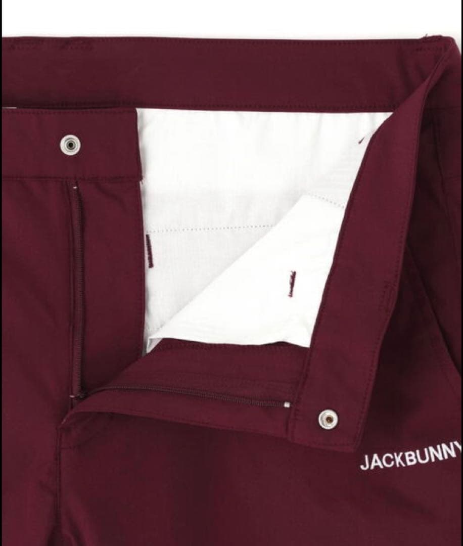 新品 パーリーゲイツ ジャックバニー ポリエステルツイル パンツ(7)3Lワイン