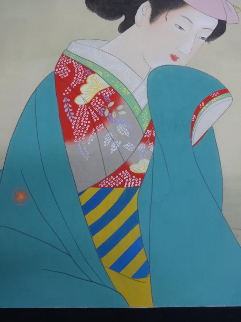 S*o様 上村松園 花見 梅 水彩画 1922年代 紙本著色 肉筆 浮世絵