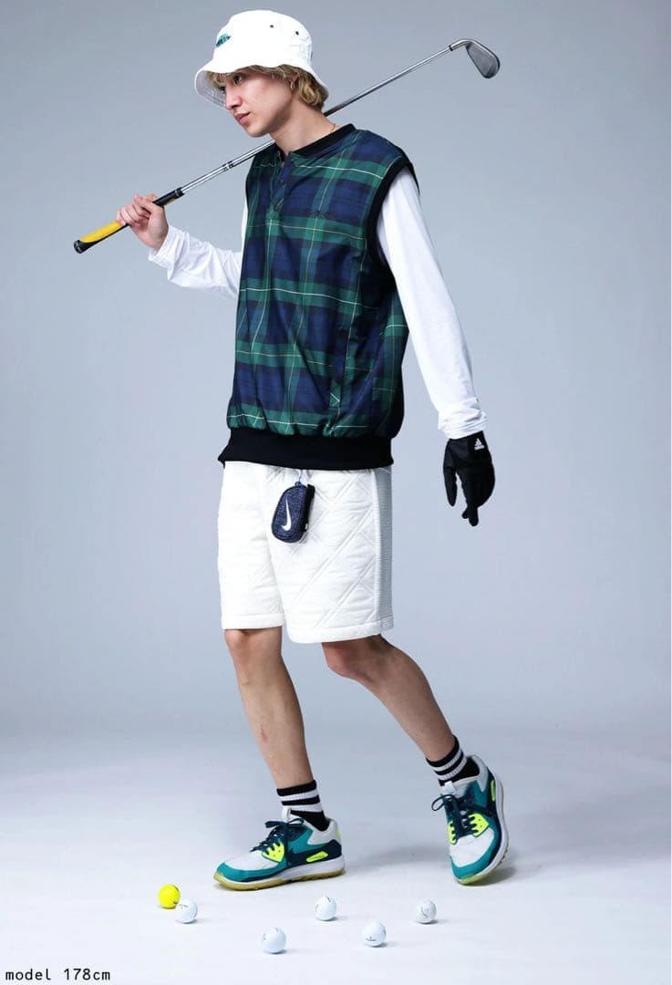 ANTIQUA GOLF×STCH＊ブラックウォッチチェック柄ベスト