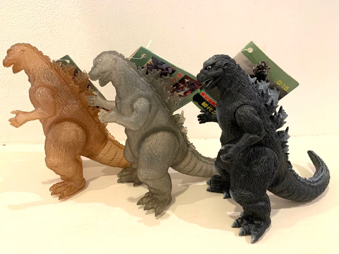 希少 東宝怪獣シリーズ 初代ゴジラ、限定ブラック・ブラウン クリアソフビ 現状品