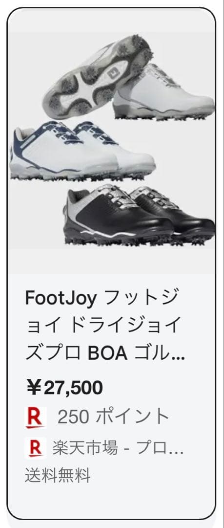 シューズ(男性用) FOOT JOY DRYJOY/PRO 53788J & SHOE BAG