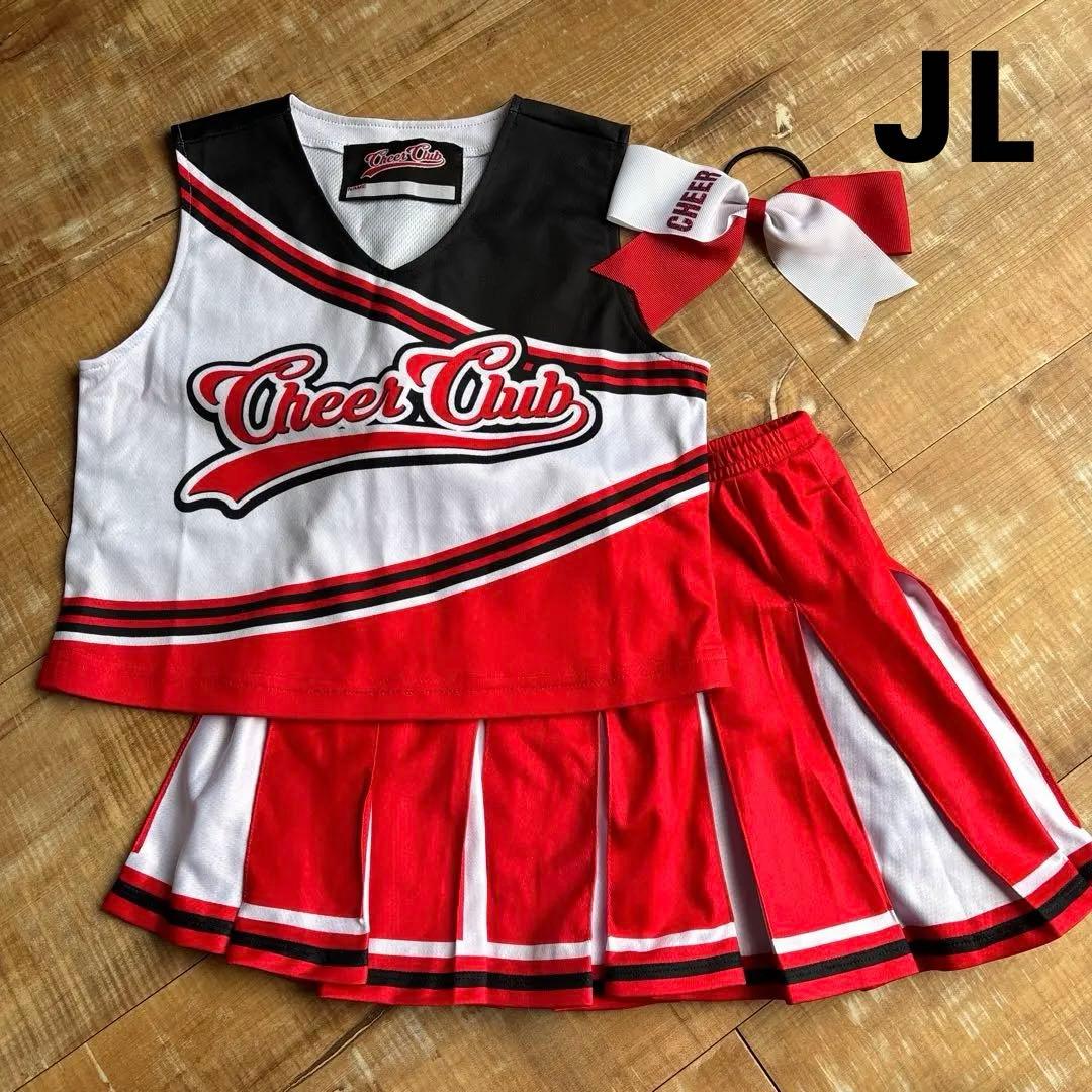 チアクラブ　ユニフォーム　発表会　赤白黒 JLサイズ