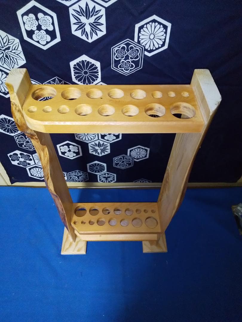日向　榧　かや　の木製　竿乾燥竿立て