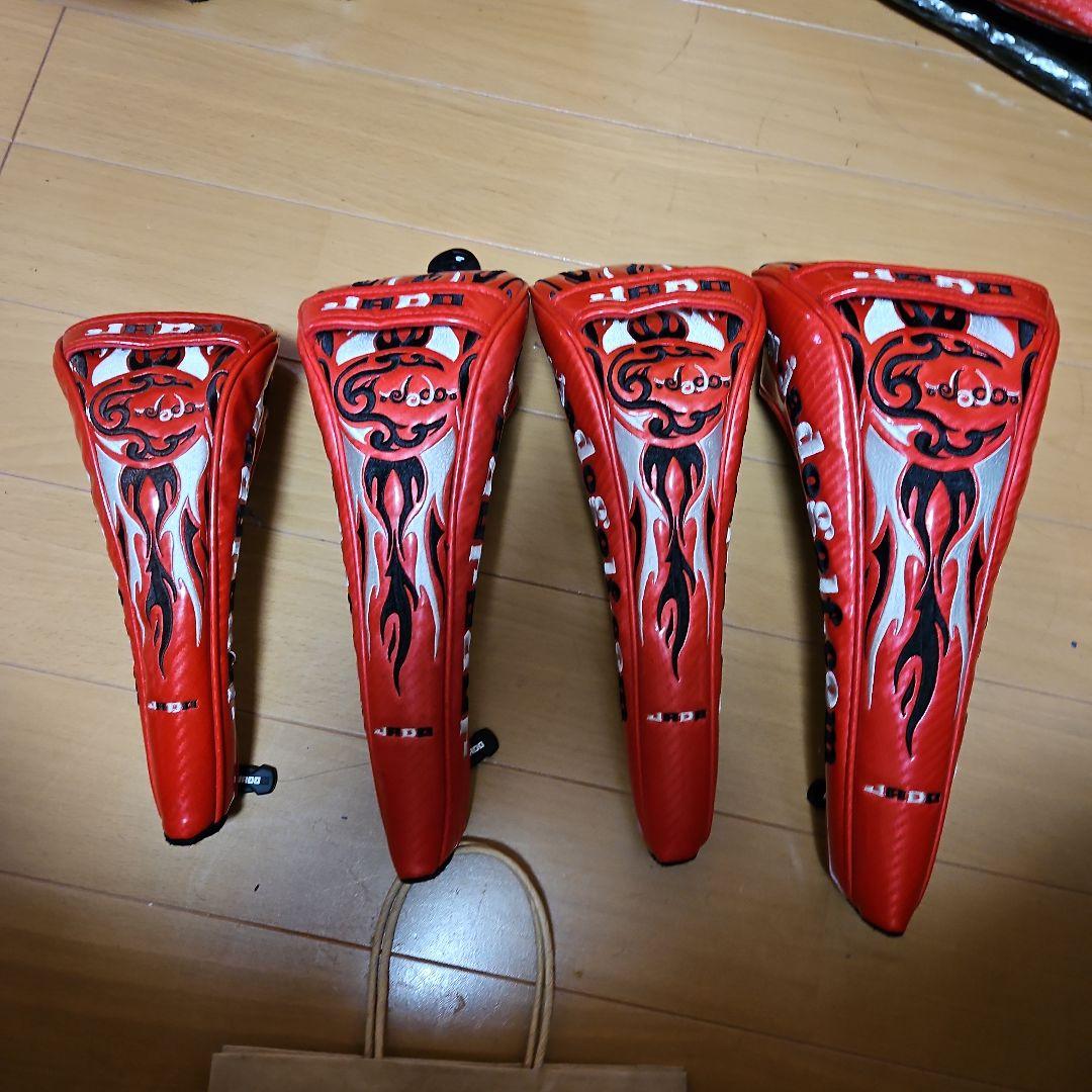 JADO 赤ゴルフバッグ・ヘッドカバーセット