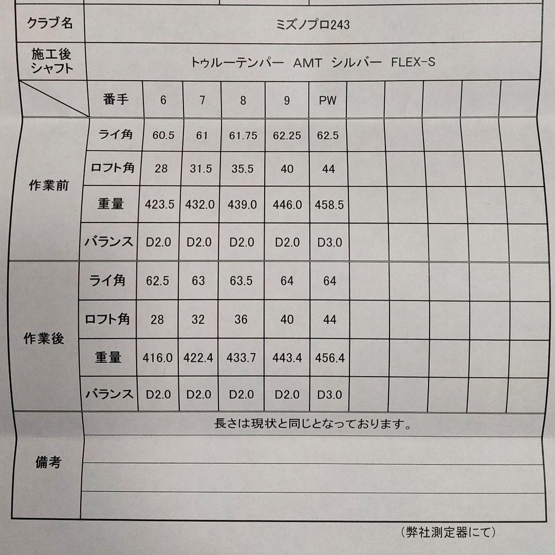 ミズノプロ 243 トゥルーテンパー AMT SILVER S 6-PW 5本