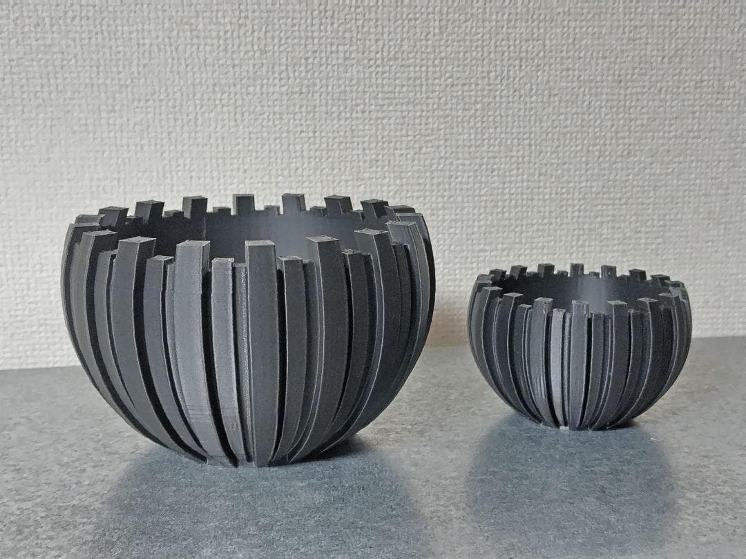 【メルカリ限定オリジナル鉢底ネット付】3Dプリンター鉢 5号 relief001