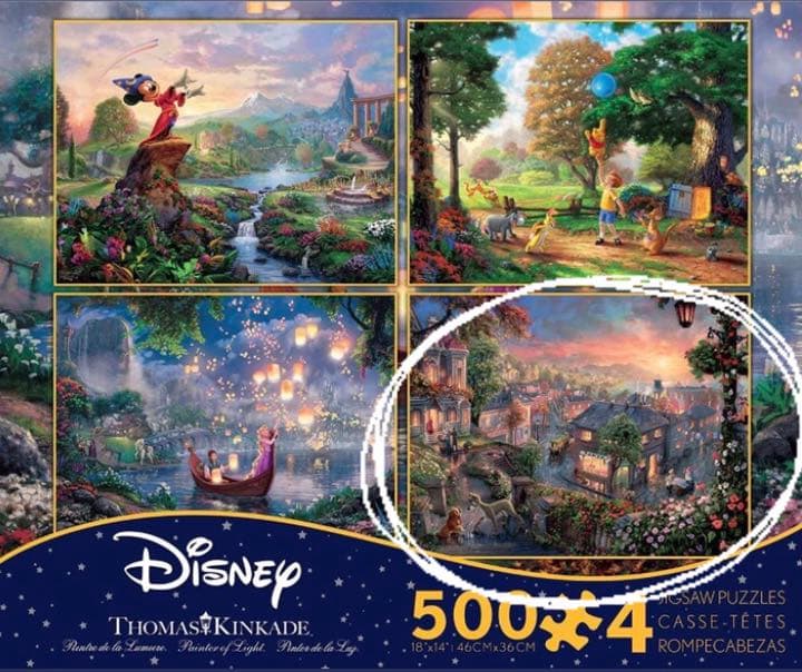 新品☆ディズニー わんわん物語 トーマスキンケード ジグソーパズル 500p