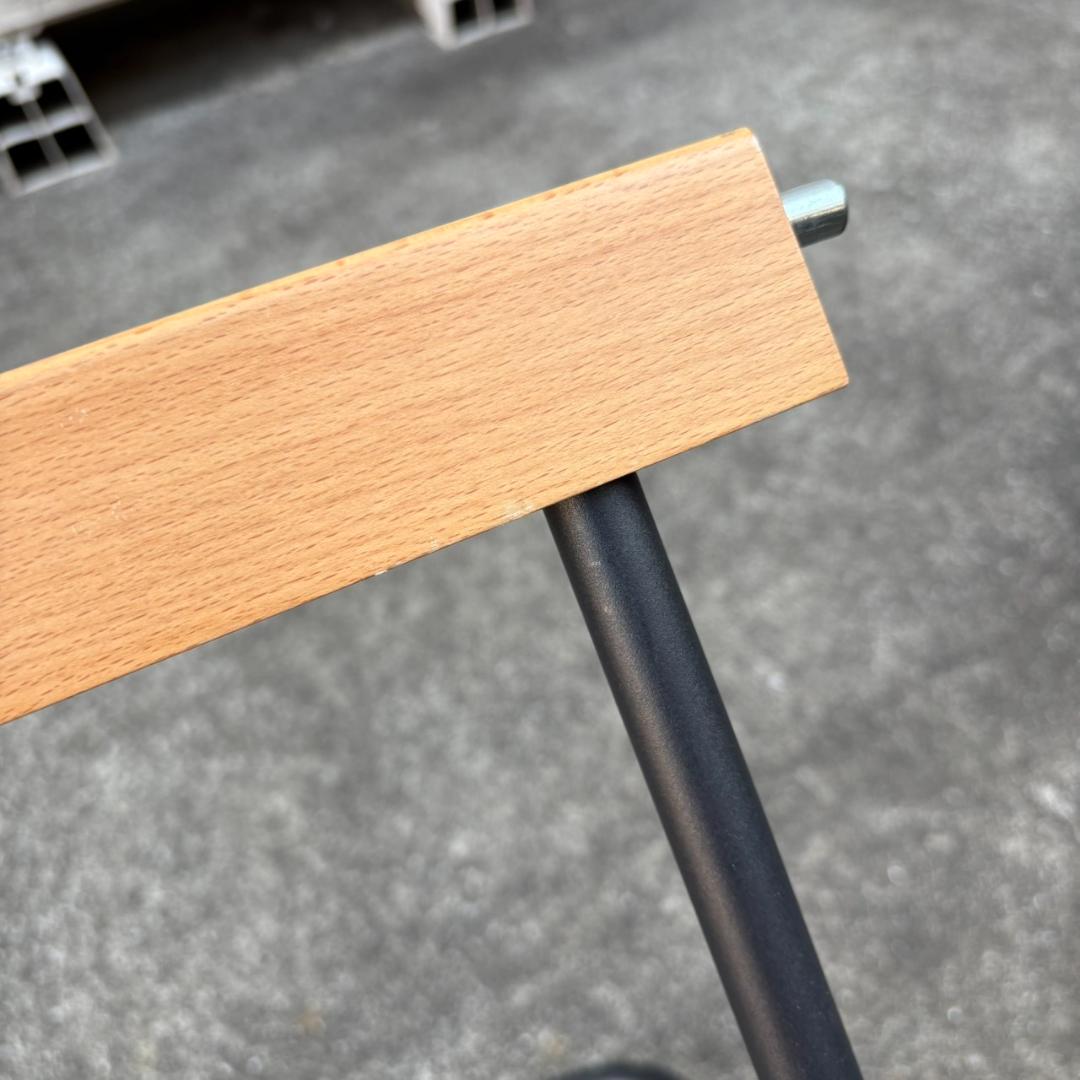 FIELDOOR 折りたたみテーブル 木製天板 アウトドア 90×60×45