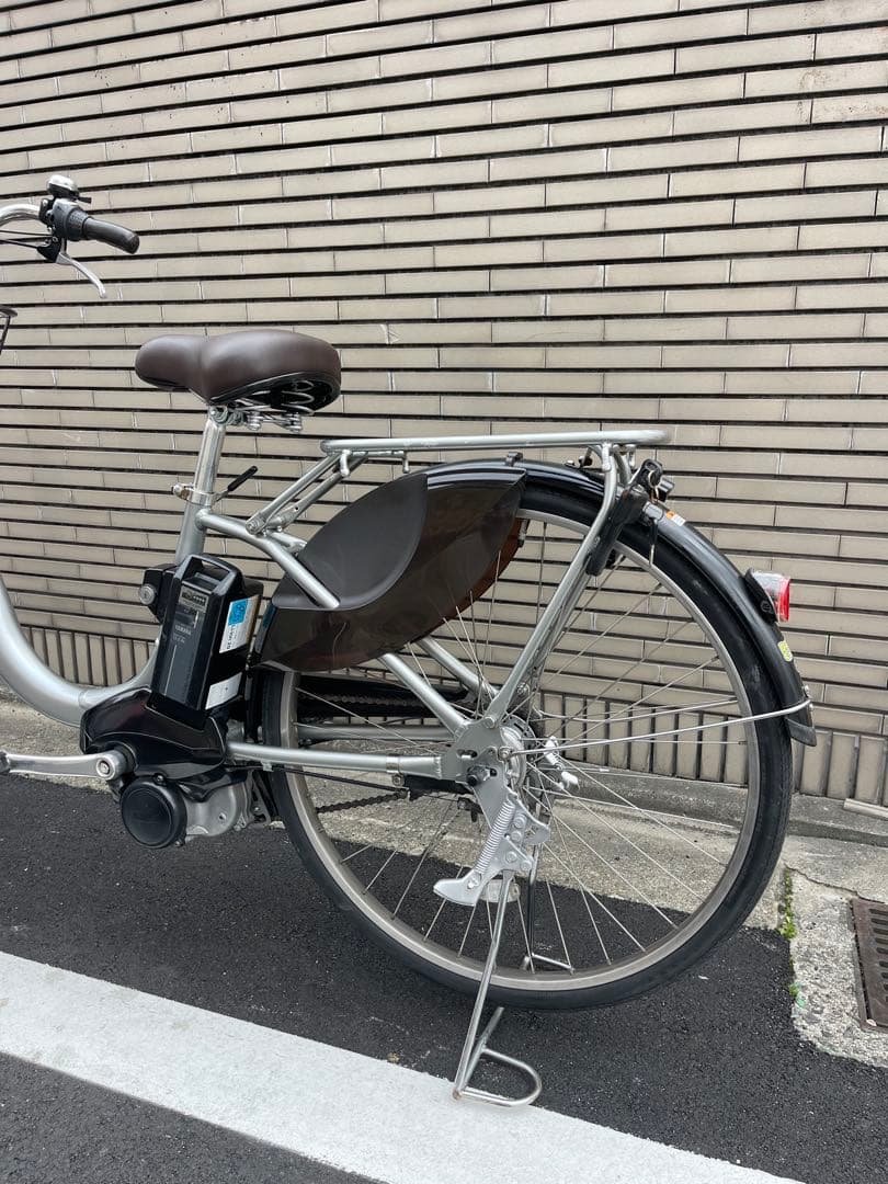 12.3ahヤマハパスwith電動アシスト自転車 シルバー 前バスケット付き
