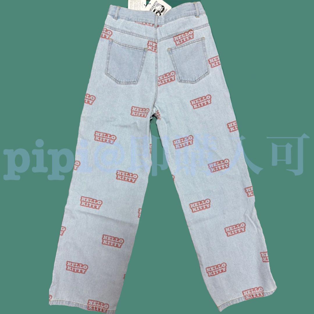 【完売品】キティ 総柄デニムパンツ 日焼け スピンズ