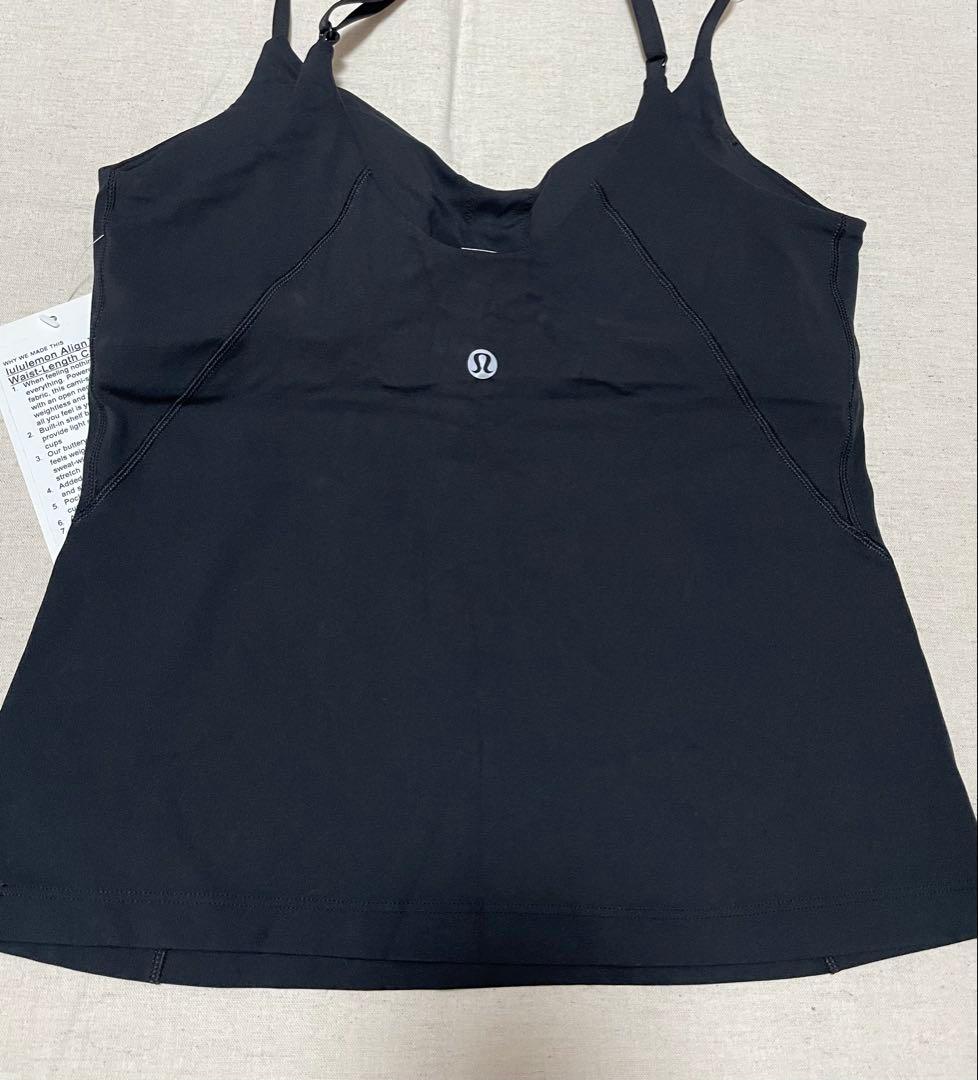 新品ルルレモンAlign Waist-Length Cami Tank（黒、8）