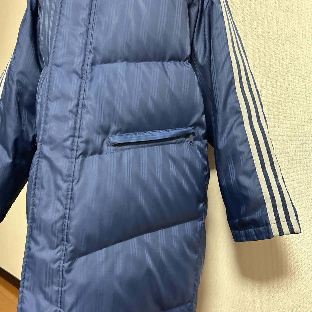 【SALE中】美品✨ adidas ネイビー ストライプ ベンチコート M