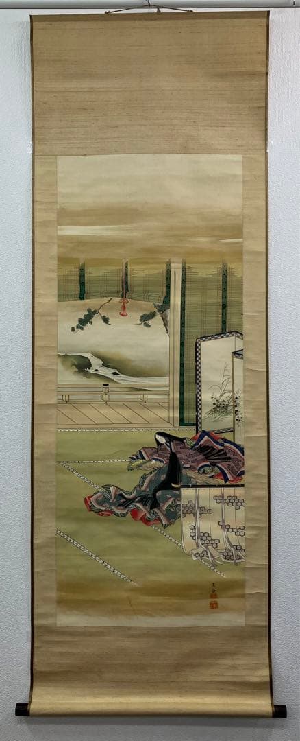 圭岳 銘【歌仙図・美人画・浮世絵】絹本　掛軸（清少納言 紫式部 小野小町）