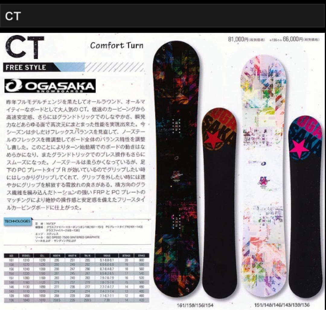 OGASAKA CT 14-15モデル 148cm ボードカバー付き