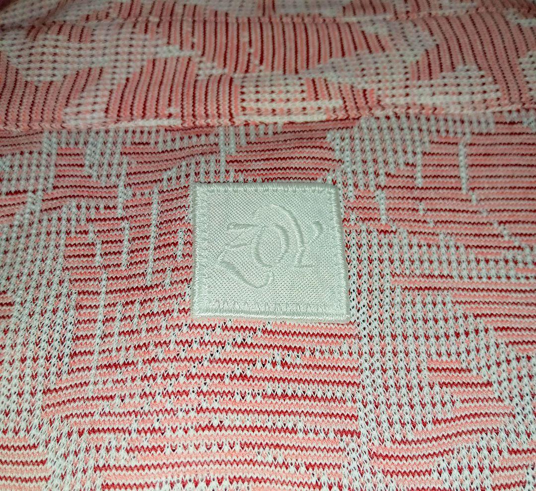 【Zoy】美品 ゾーイ 総柄 ワッペン デザイン ポロシャツ ピンク 2