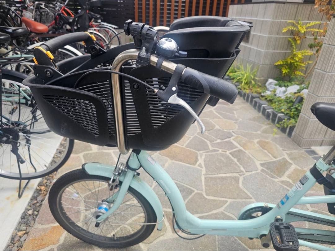 丸石サイクル　ふらっかーずシュシュ　子供乗せ3人乗り自転車　前後チャイルドシート