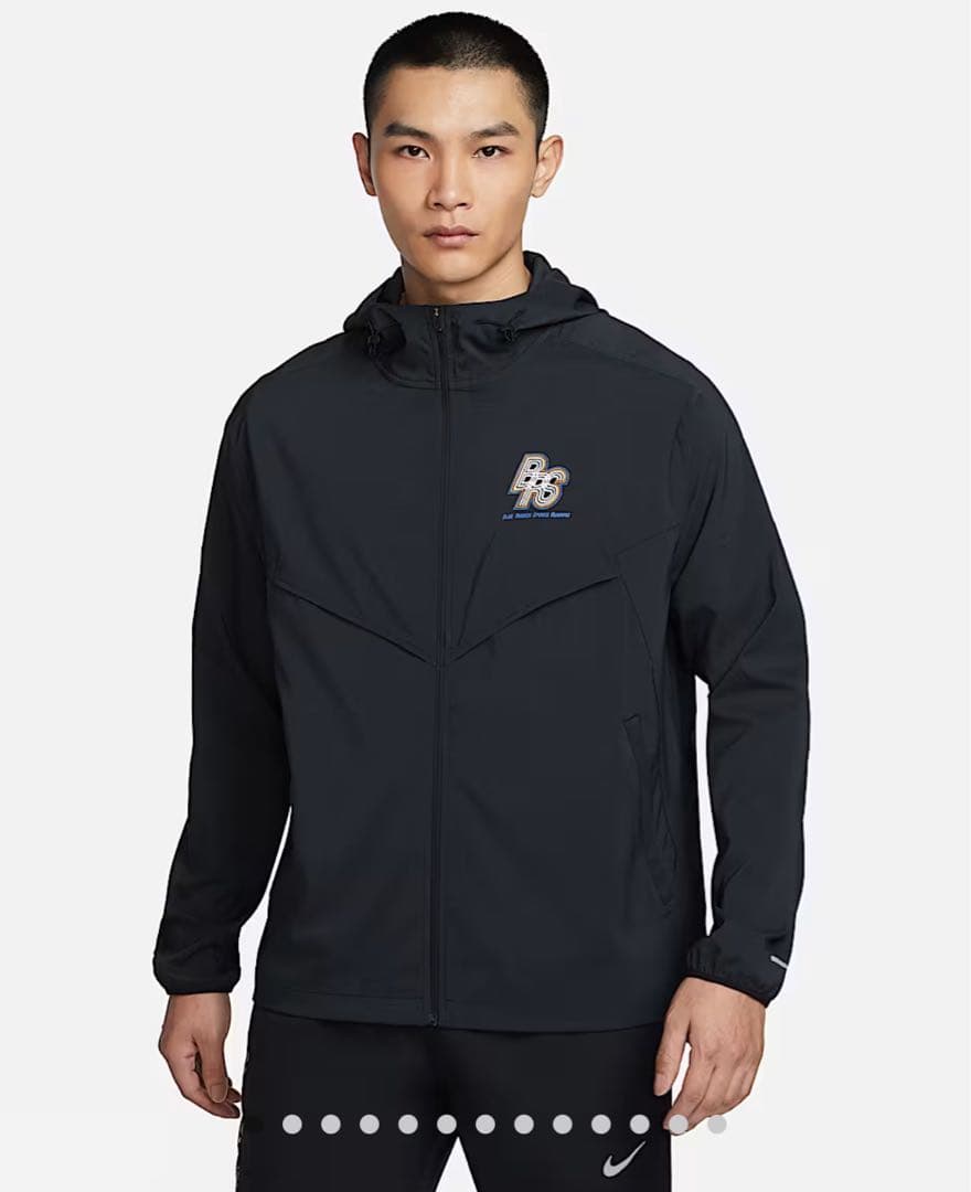 NIKE ナイキ　ランニングジャケット　撥水　フルジップ　黒　ブラック　L 新品