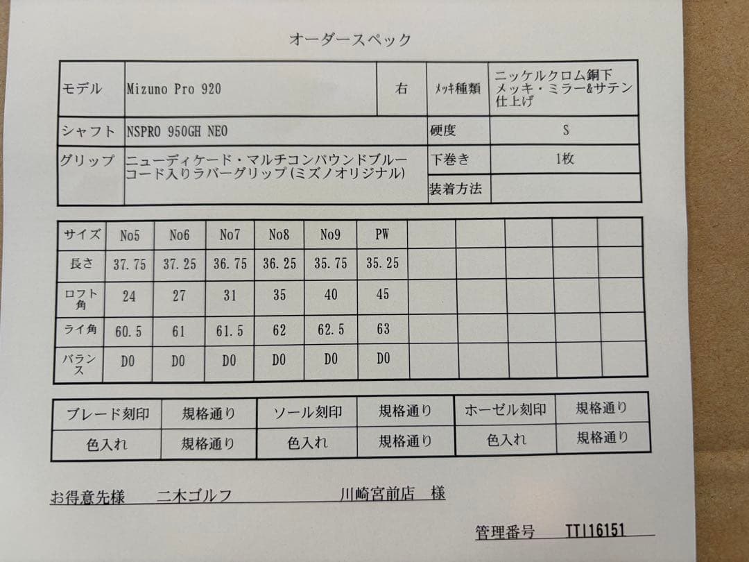 ミズノプロアイアン920