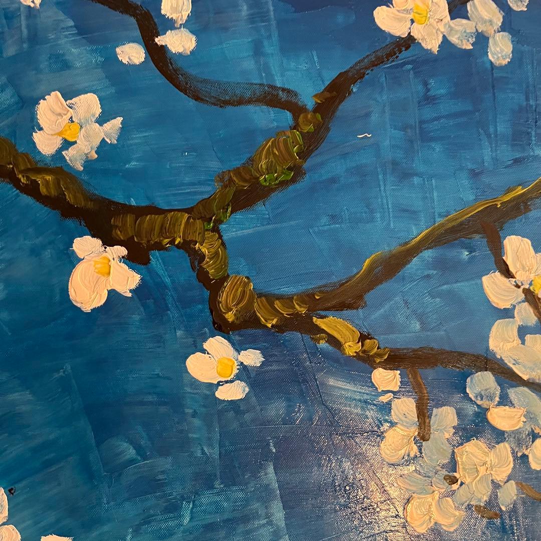 ★特大★ 手書き油絵 ゴッホ 花咲くアーモンドの枝 絵画 インテリア 油彩画