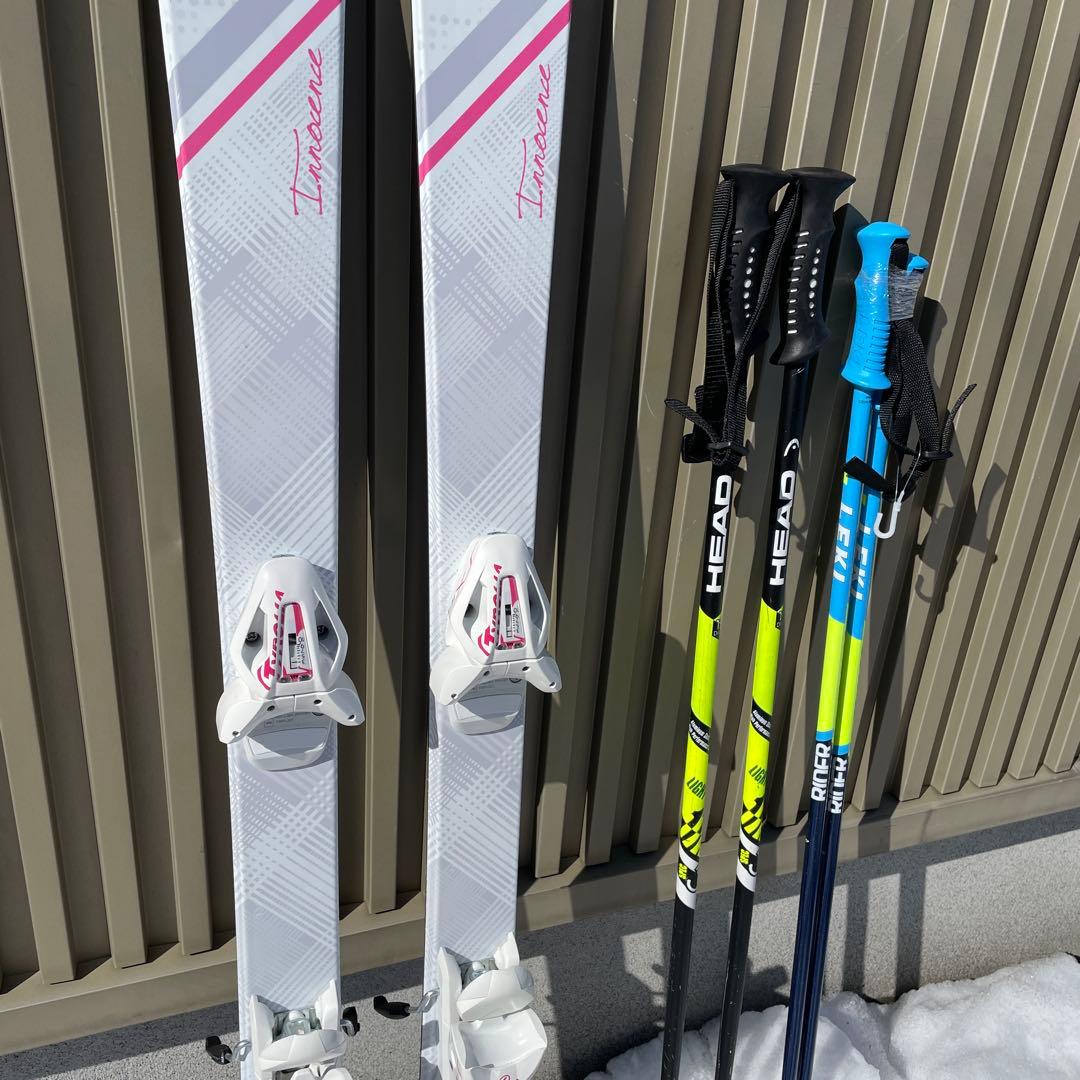 1回使用　hart スキー板　140 ストック　HEAD LEKI 2本セット