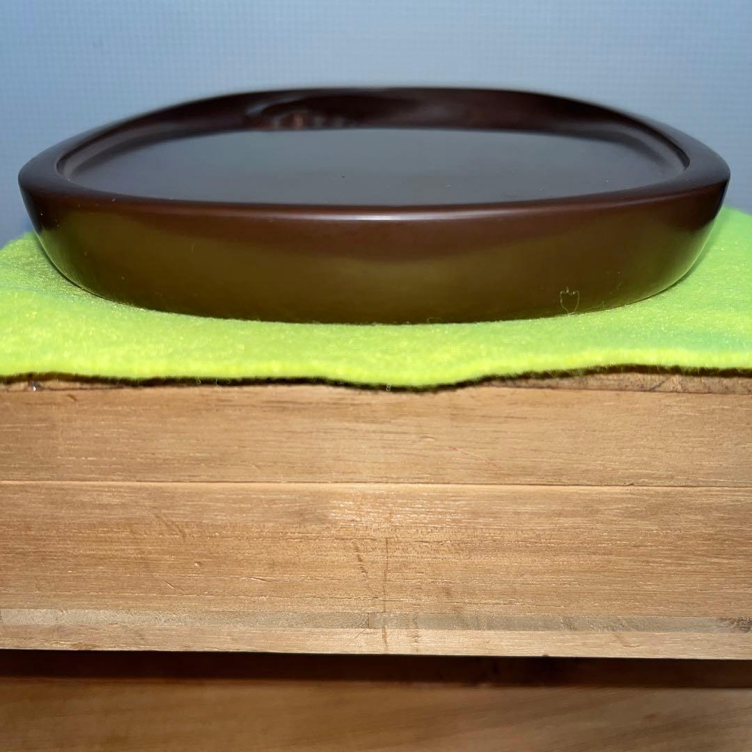 ⭕️紅渓石硯　名工　原口梅羊　蟹、透かし彫刻　超絶技巧　未使用近い美品　古い作品