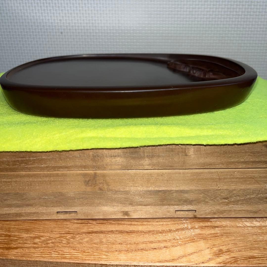 ⭕️紅渓石硯　名工　原口梅羊　蟹、透かし彫刻　超絶技巧　未使用近い美品　古い作品