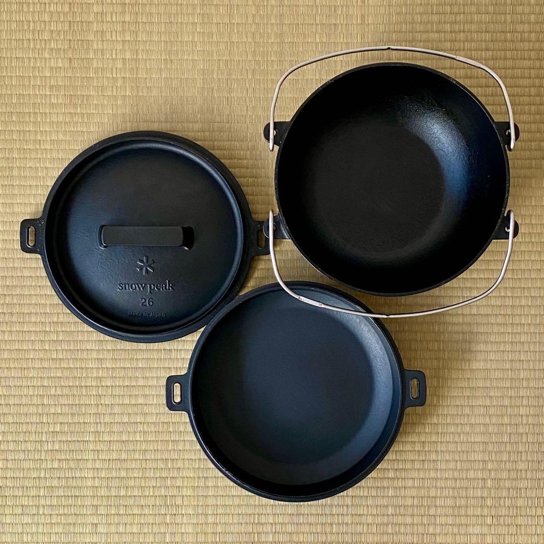 【＊ perk】《超美品》スノーピークの和鉄 ダッチオーブン 26