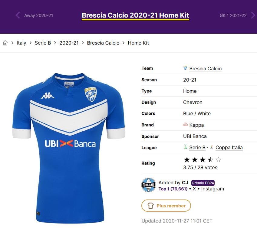 新品タグ付 選手支給 Brescia セリエB公式パッチ 日本サイズ M相当