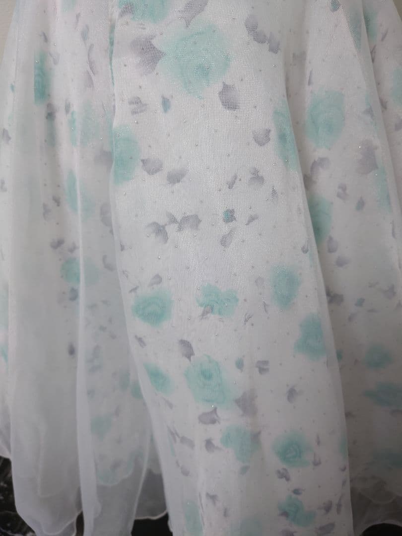 バレエ衣裳　コスチューム　白×ミントグリン:ジゼル/リーズ/コッペリア美品