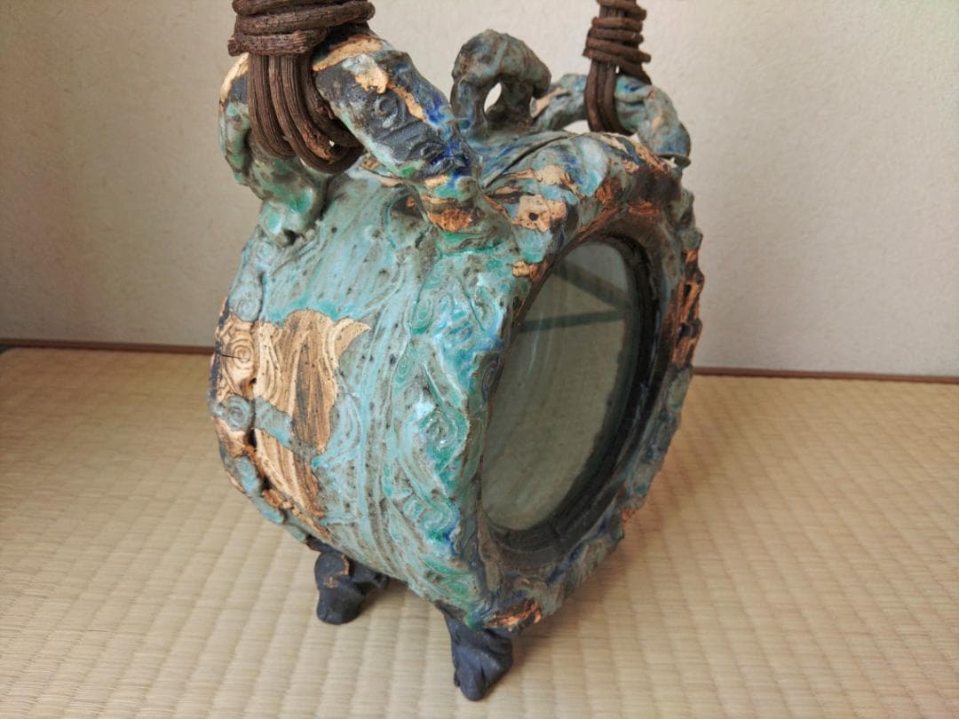 和＆アジアンテイスト　丸型の陶器の水槽　ベタや金魚やメダカ＆インテリアに
