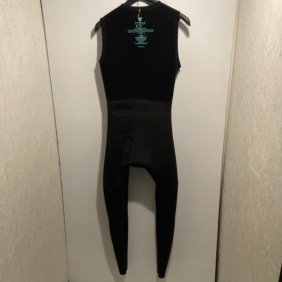 新品 VISSLA 2mm ロングジョン ウェットスーツ L ブラック ビスラ