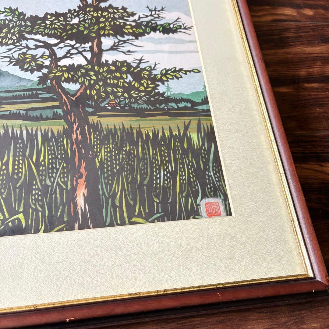 武川秀男「夏近し」切り絵 額装 日本切り絵協会会員 切絵 J