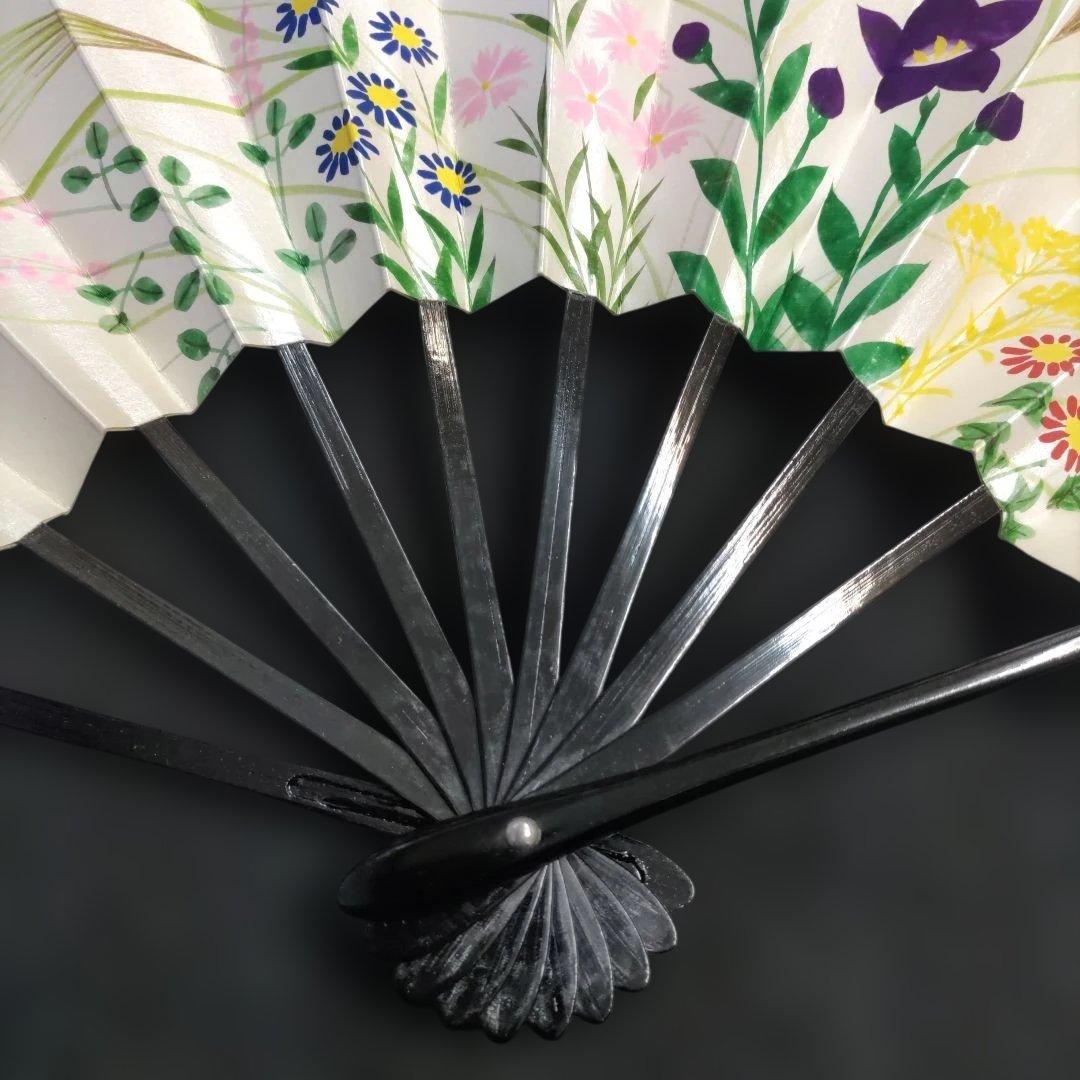 舞扇 (54) 新品未使用 美品 扇子 約29cm 手描秋草 舞台 日舞 工芸品