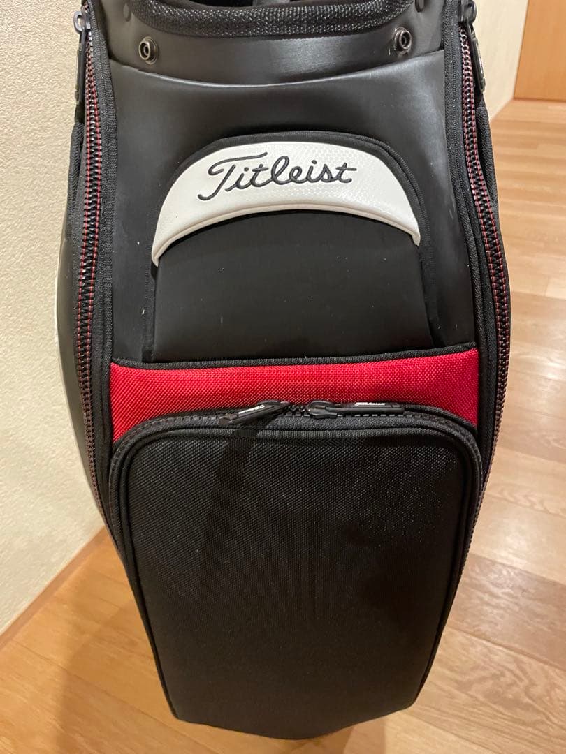 Titleist ゴルフキャディバッグ 黒/白/赤 プロツアーモデル