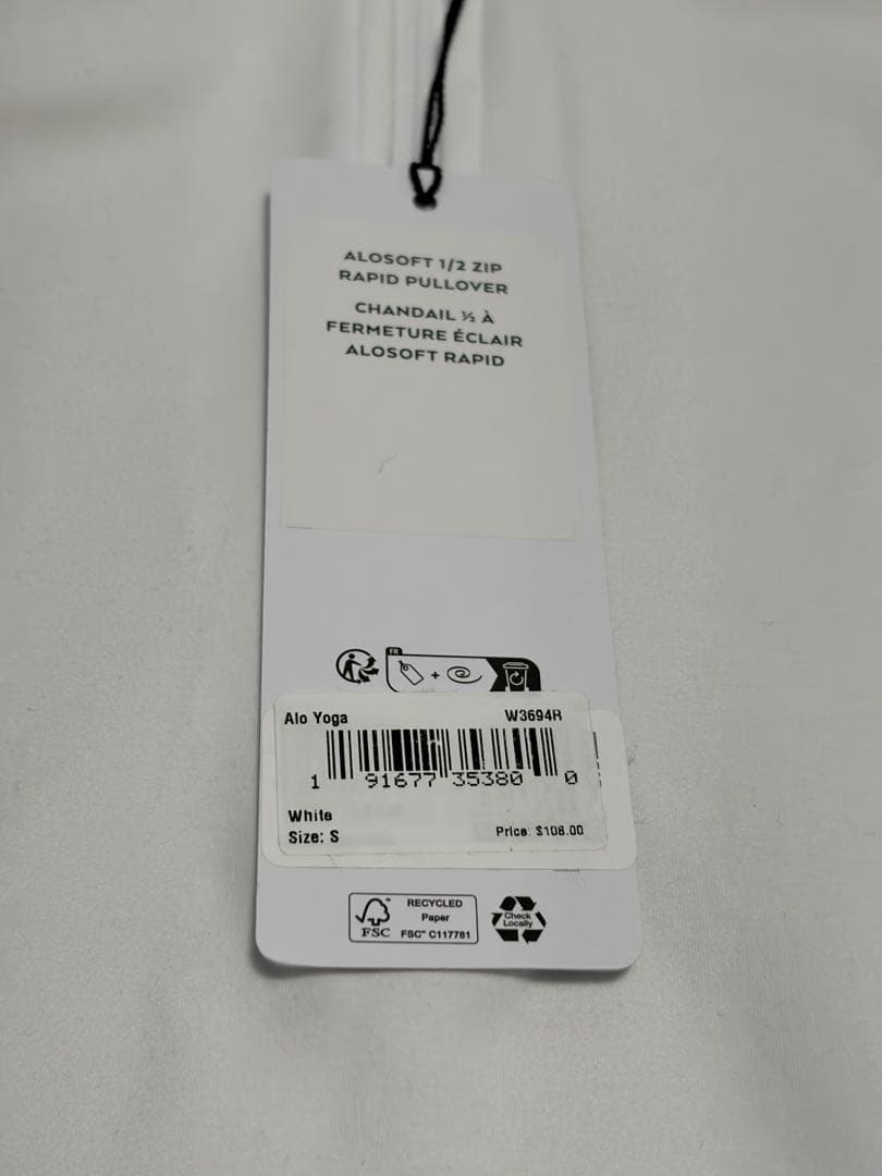 【新品タグ付き】alo yoga トップス ハーフジップ トレーニングウェア