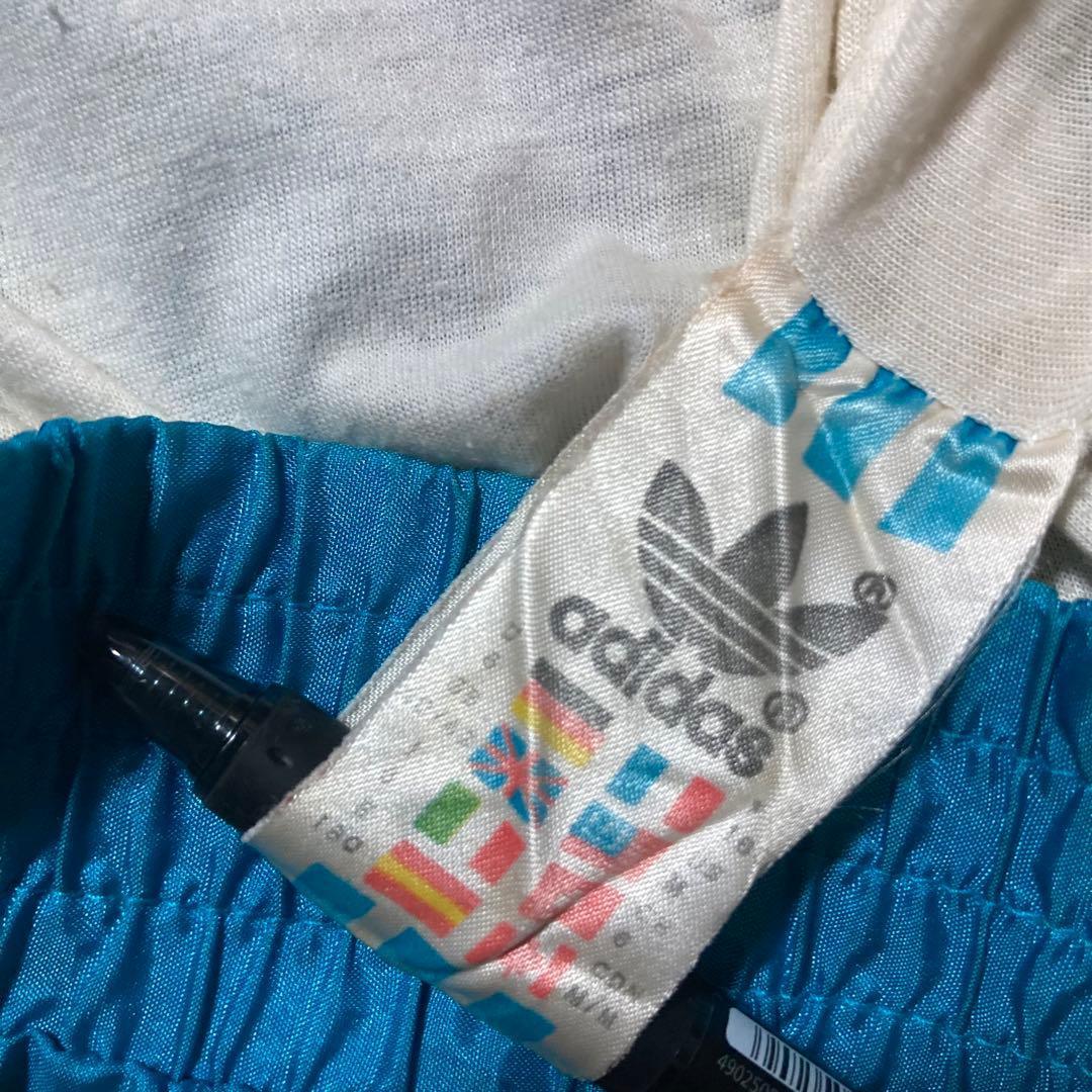 80s adidas ヴィンテージナイロントラックジャケット 刺繍 チームロゴ